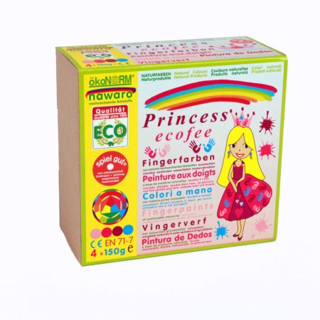 Комплект пальчиковых красок “Принцесса” – 4 цвета: нежно-розовый, розовый, фиолетовый, бирюзовый